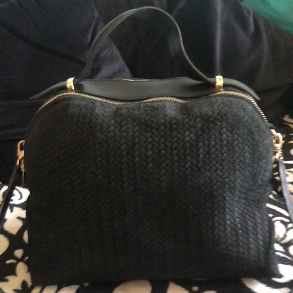 Genuine Italian Leather Suede Weave Bag black - Picture 2 of 7